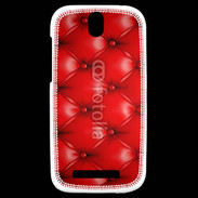 Coque HTC One SV Capitonnage cuir rouge