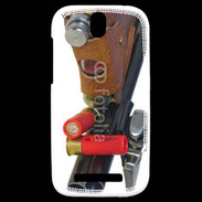 Coque HTC One SV Fusil de chasse et couteau