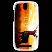 Coque HTC One SV Silhouette d'un cerf 5