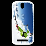 Coque HTC One SV Skieur en montagne