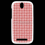 Coque HTC One SV Effet vichy rouge et blanc