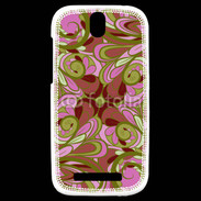 Coque HTC One SV Ensemble floral Vert et rose