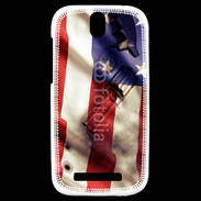 Coque HTC One SV Drapeau USA avec arme