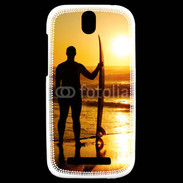 Coque HTC One SV Surfer couché de soleil