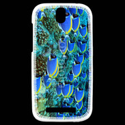 Coque HTC One SV Banc de poissons bleus