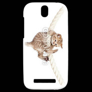Coque HTC One SV Chaton sur une corde
