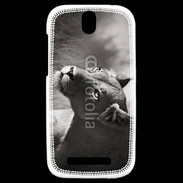 Coque HTC One SV Lionne en noir et blanc
