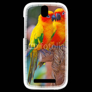 Coque HTC One SV Couple d'oiseaux colorés