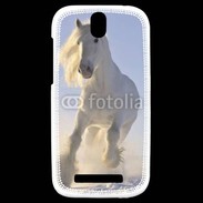 Coque HTC One SV Cheval blanc dans la neige