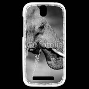 Coque HTC One SV Elephant d'Afrique en noir et blanc