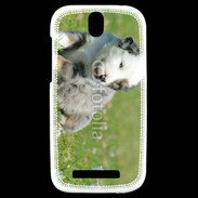 Coque HTC One SV Chiot blanc et gris 1