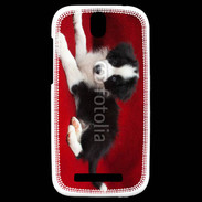 Coque HTC One SV Chiot noir et blanc 5