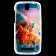 Coque HTC One SV Méduse géante et poissons