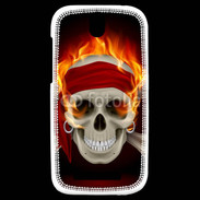 Coque HTC One SV Tête de mort en flamme