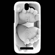 Coque HTC One SV Pieds de bébé noir et blanc