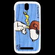 Coque HTC One SV Snoopy timbre poste