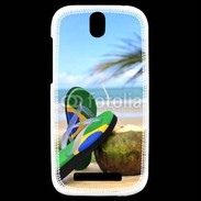 Coque HTC One SV Plage Brésil et noix de coco