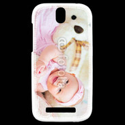 Coque HTC One SV Sourire de bébé en rose