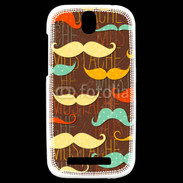 Coque HTC One SV Fond en moustache