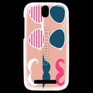 Coque HTC One SV Moustache et lunettes 5