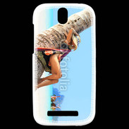 Coque HTC One SV Sieste contre un palmier sur la plage