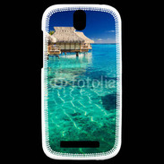 Coque HTC One SV Bungalow sur l'eau des tropiques