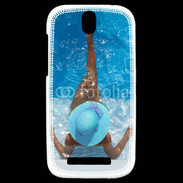 Coque HTC One SV Femme à la piscine