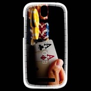 Coque HTC One SV Poker paire d'as