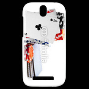 Coque HTC One SV Paire d'as au poker 5