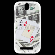 Coque HTC One SV Paire d'as au poker 2