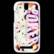 Coque HTC One SV Poker and fire 1