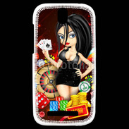 Coque HTC One SV Lady au casino