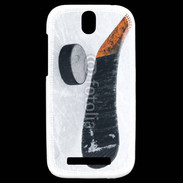Coque HTC One SV Crosse et palet de Hockey sur glace