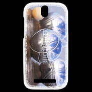 Coque HTC One SV Boule de pétanque chromée