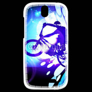 Coque HTC One SV Illustration BMX bleu