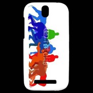 Coque HTC One SV Illustration mêlée de rugby