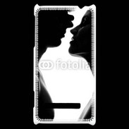 Coque HTC Windows Phone 8S Couple d'amoureux en noir et blanc