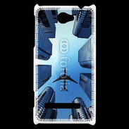 Coque HTC Windows Phone 8S Avion de ligne au dessus des immeubles