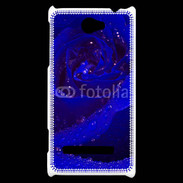 Coque HTC Windows Phone 8S Fleur rose bleue