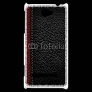 Coque HTC Windows Phone 8S Effet cuir noir et rouge