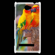 Coque HTC Windows Phone 8S Couple d'oiseaux colorés