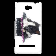 Coque HTC Windows Phone 8S Lapin noir et blanc dans un chapeau
