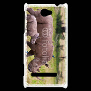 Coque HTC Windows Phone 8S Rhinocéros et son petit