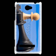 Coque HTC Windows Phone 8S Pions de jeu d'échec sur fond bleu