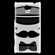 Coque HTC Windows Phone 8S Moustache et casquette tête de mort