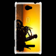Coque HTC Windows Phone 8S Femme biker au couché de soleil