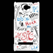 Coque HTC Windows Phone 8S Eléments de musique en dessin