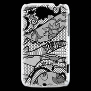 Coque HTC Wildfire G8 Tissus glamour noir et blanc