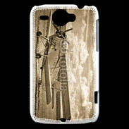 Coque HTC Wildfire G8 Vieux biplans en noir et blanc