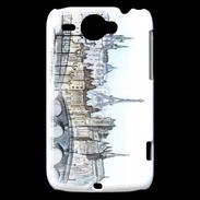 Coque HTC Wildfire G8 Vintage Paris en dessin 2